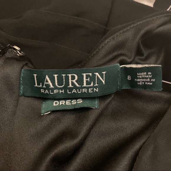 Lauren Ralph Lauren Black White Floral Dress NWT - Picture 6 of 9